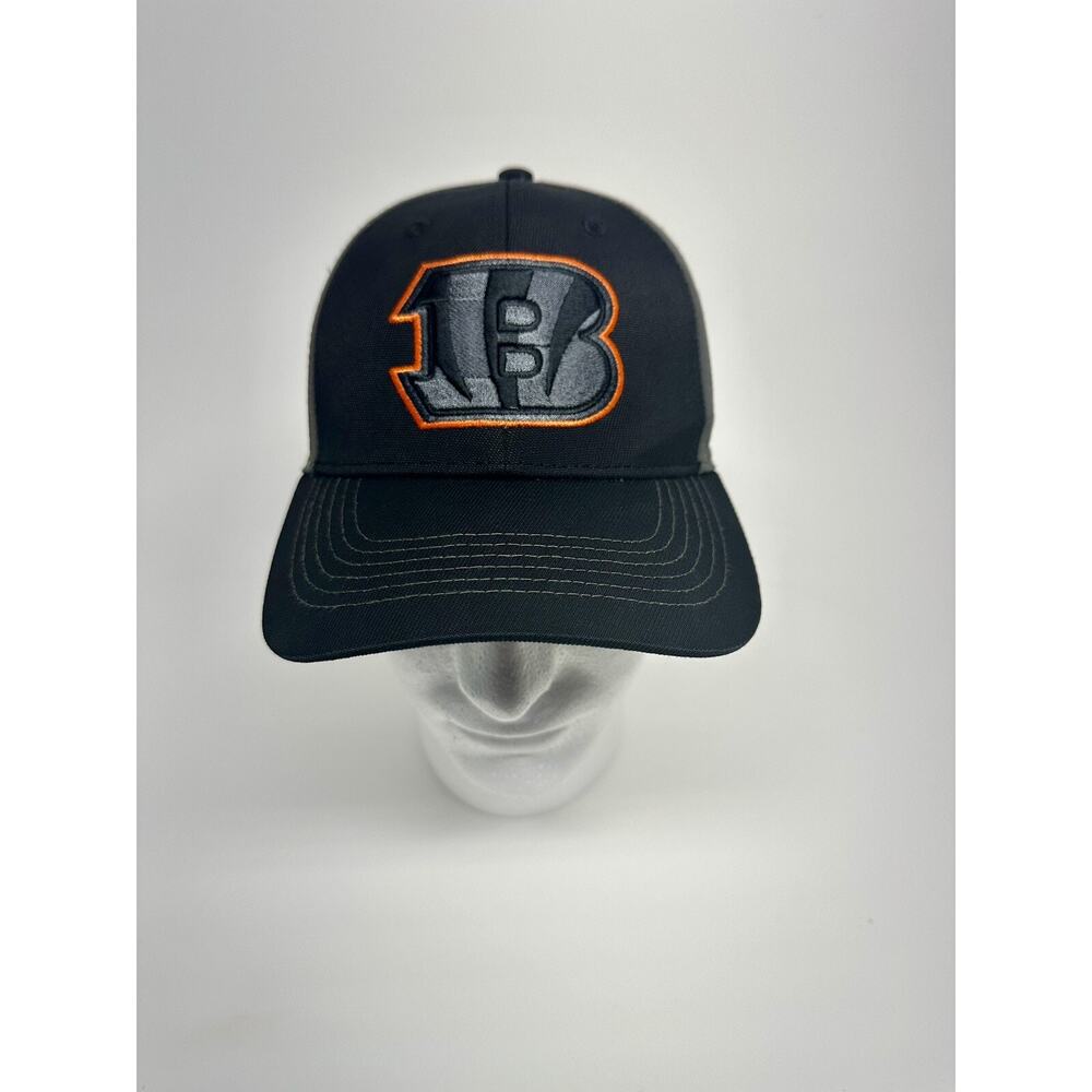 Cincinnati Bengals Hat NFL Team Apparel Mesh Cap Rare Black Logo W/Orange